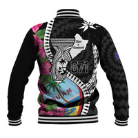 Biba Guam Liberation Day Baseball Jacket Tano y Chamoru Latte Stone Black