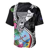 Biba Guam Liberation Day Baseball Jersey Tano y Chamoru Latte Stone Black