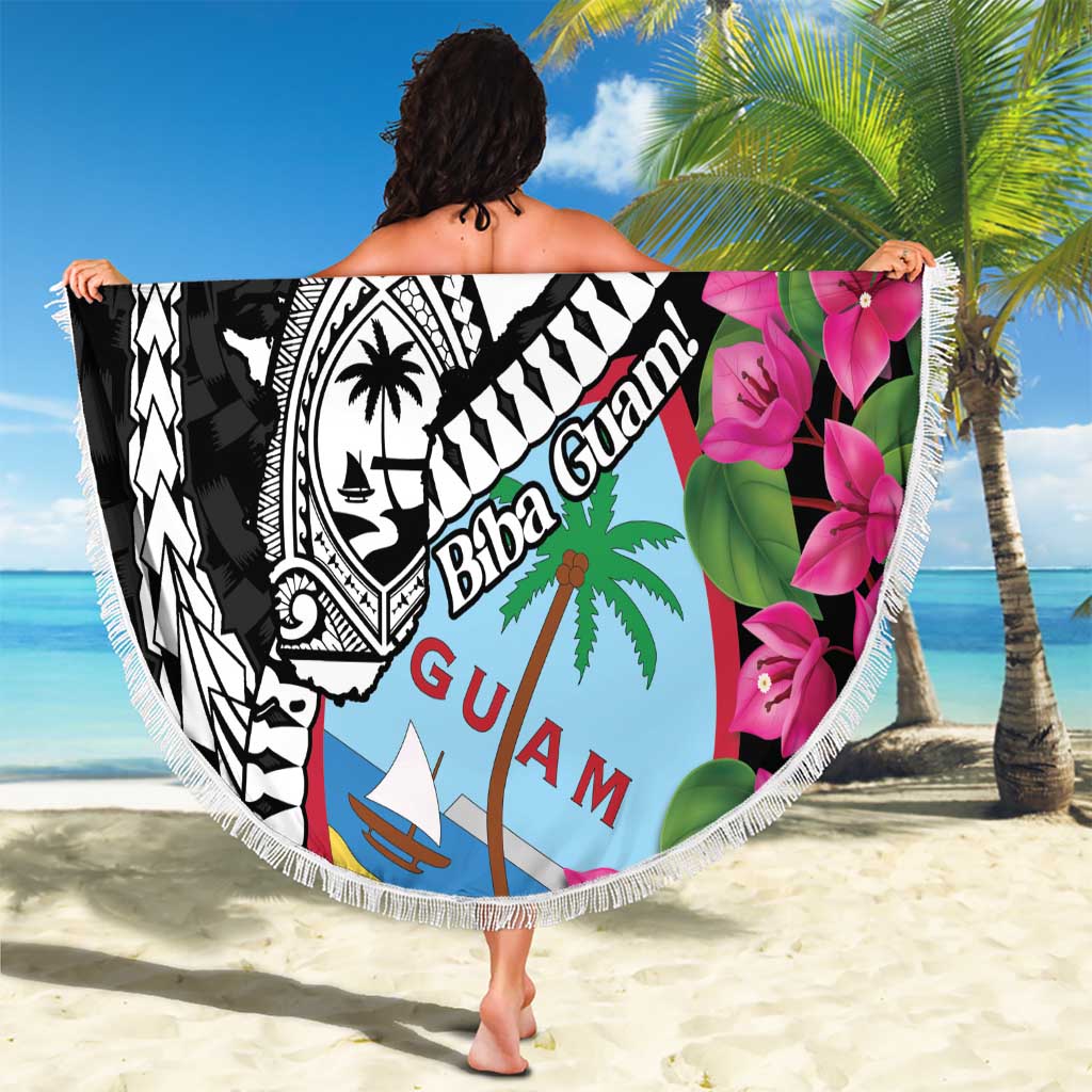 Biba Guam Liberation Day Beach Blanket Tano y Chamoru Latte Stone Black