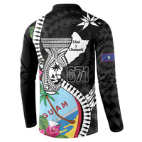 Biba Guam Liberation Day Button Sweatshirt Tano y Chamoru Latte Stone Black LT14 - Polynesian Pride