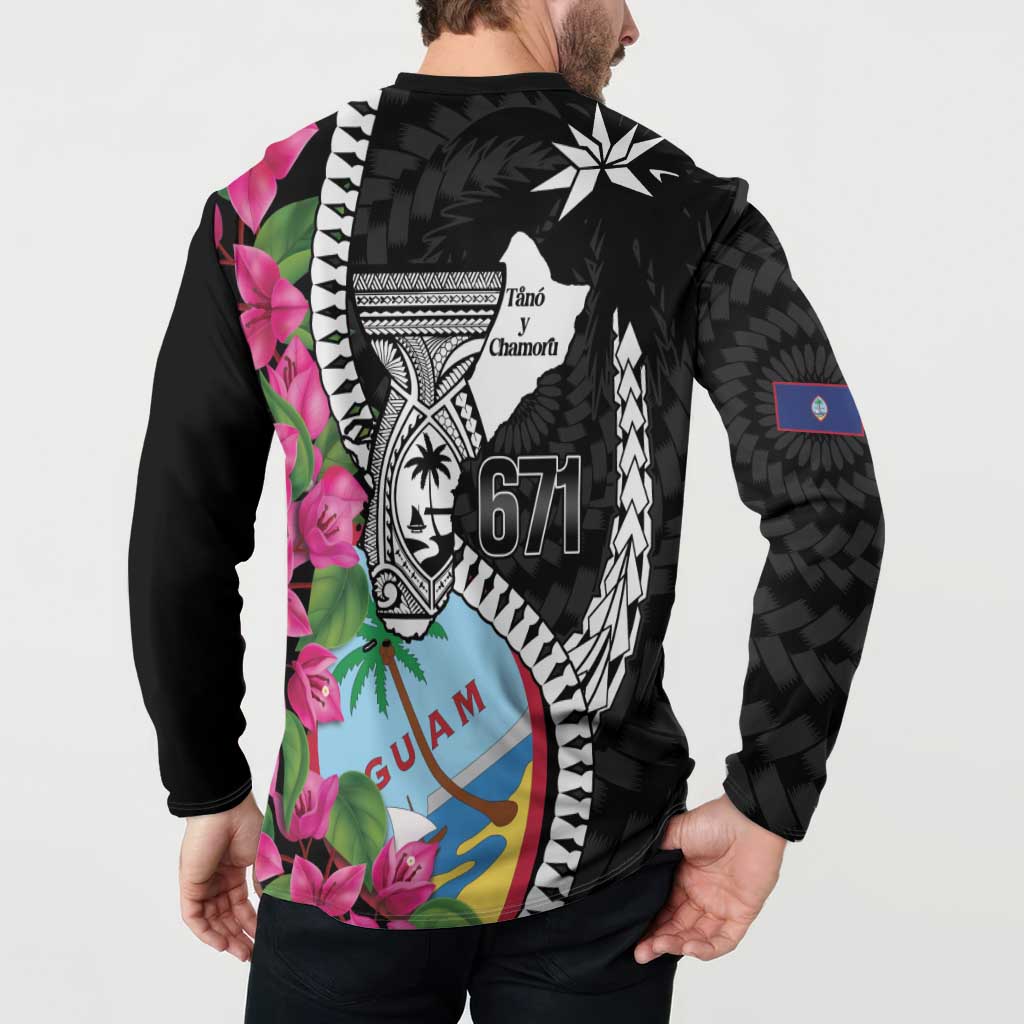 Biba Guam Liberation Day Button Sweatshirt Tano y Chamoru Latte Stone Black LT14 - Polynesian Pride