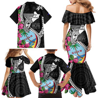 Biba Guam Liberation Day Family Matching Mermaid Dress and Hawaiian Shirt Tano y Chamoru Latte Stone Black