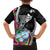 Biba Guam Liberation Day Family Matching Off The Shoulder Long Sleeve Dress and Hawaiian Shirt Tano y Chamoru Latte Stone Black