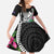 Biba Guam Liberation Day Family Matching Off The Shoulder Long Sleeve Dress and Hawaiian Shirt Tano y Chamoru Latte Stone Black