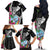 Biba Guam Liberation Day Family Matching Off The Shoulder Long Sleeve Dress and Hawaiian Shirt Tano y Chamoru Latte Stone Black