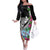 Biba Guam Liberation Day Family Matching Off The Shoulder Long Sleeve Dress and Hawaiian Shirt Tano y Chamoru Latte Stone Black