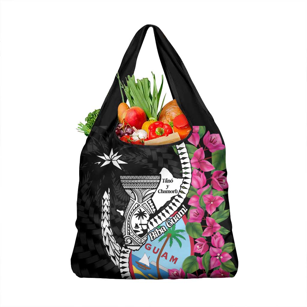 Biba Guam Liberation Day Grocery Bag Tano y Chamoru Latte Stone Black