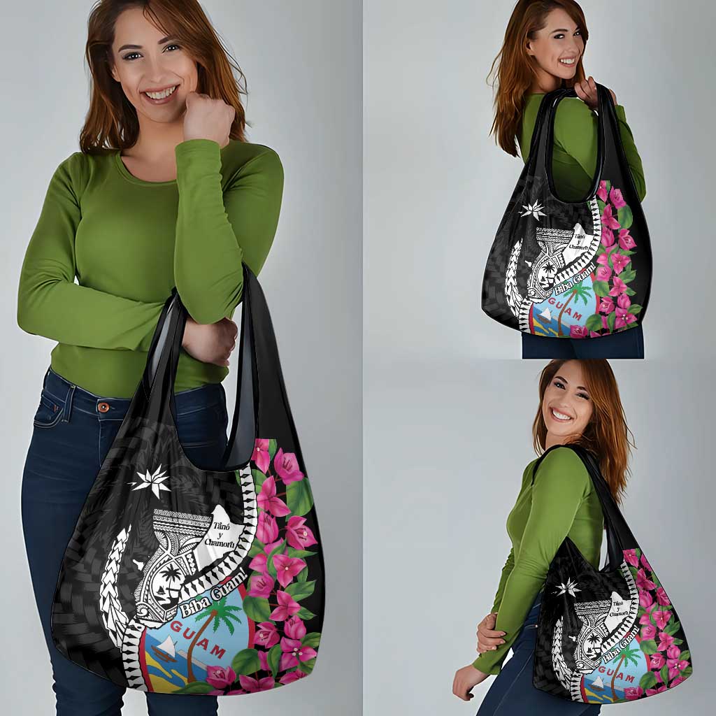 Biba Guam Liberation Day Grocery Bag Tano y Chamoru Latte Stone Black