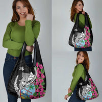 Biba Guam Liberation Day Grocery Bag Tano y Chamoru Latte Stone Black