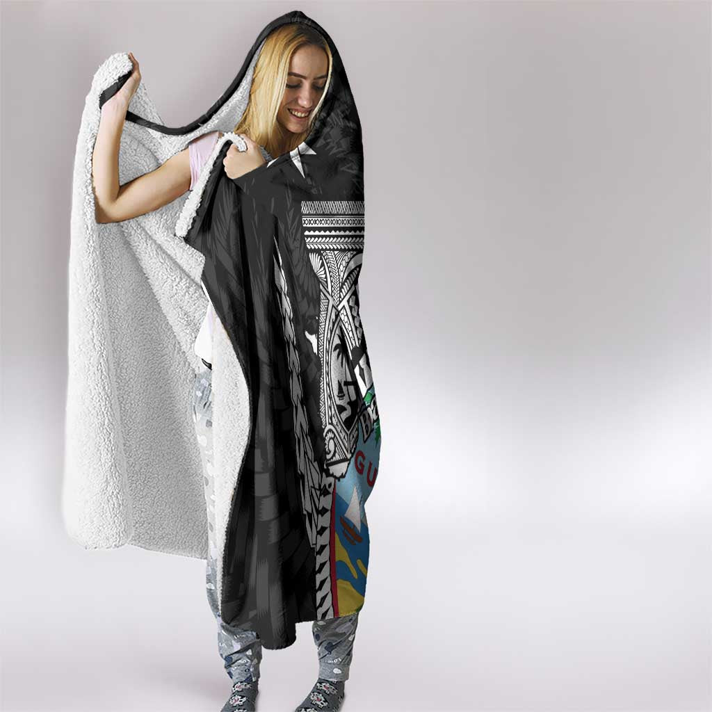 Biba Guam Liberation Day Hooded Blanket Tano y Chamoru Latte Stone Black