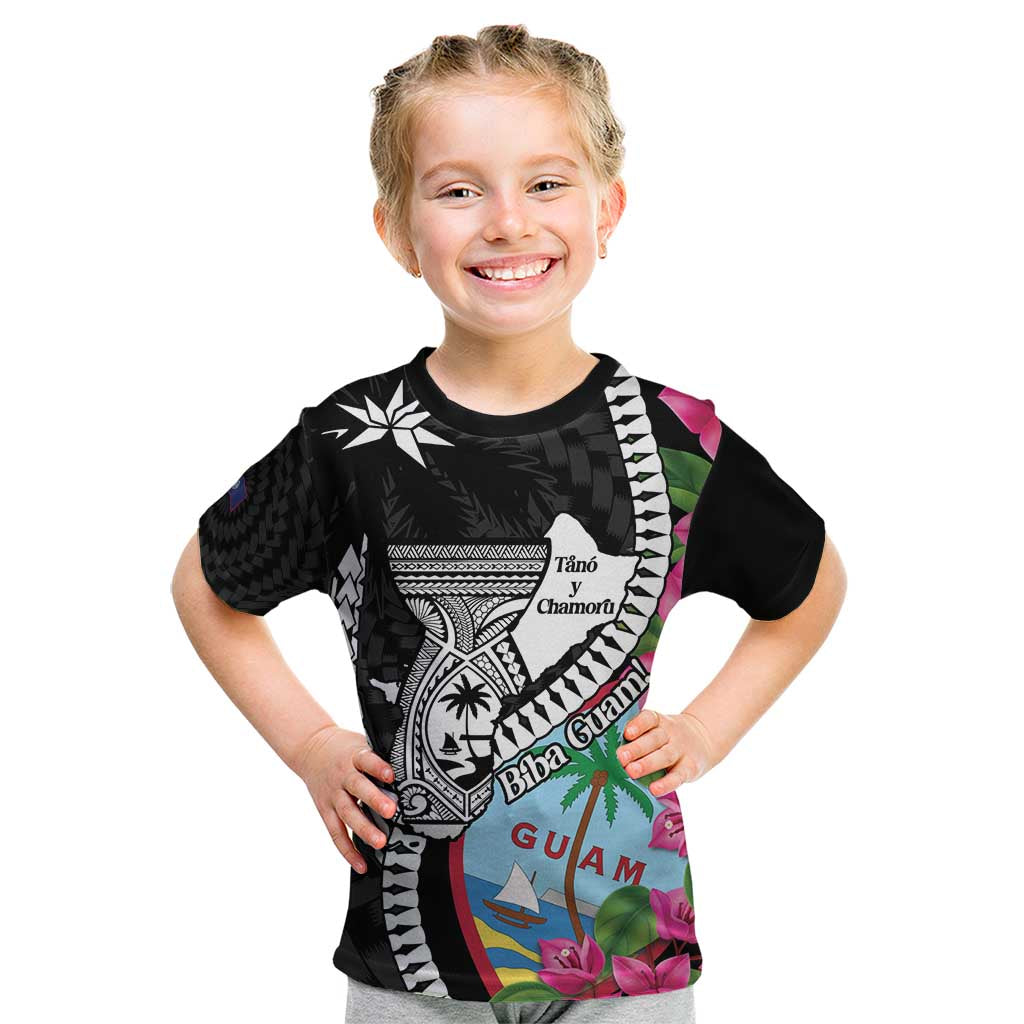 Biba Guam Liberation Day Kid T Shirt Tano y Chamoru Latte Stone Black