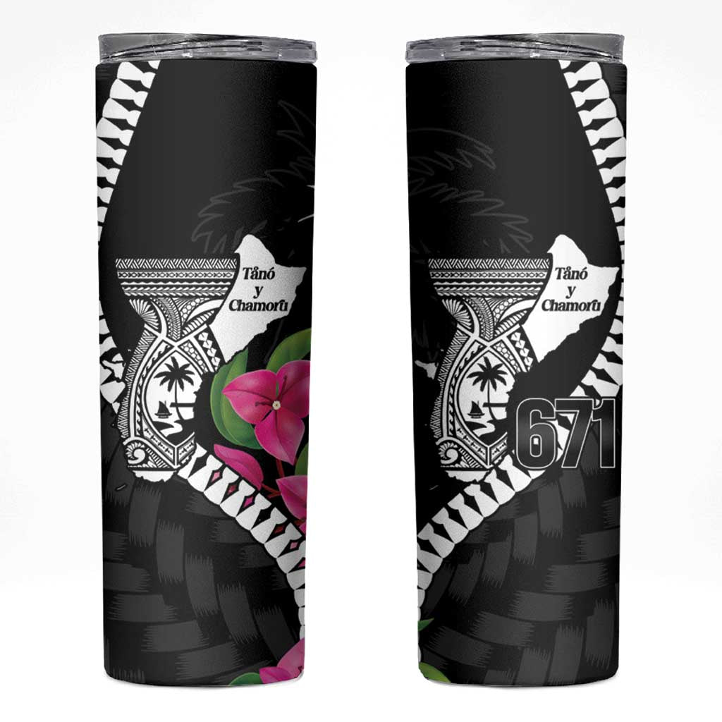 Biba Guam Liberation Day Skinny Tumbler Tano y Chamoru Latte Stone Black