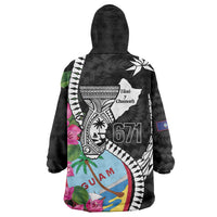 Biba Guam Liberation Day Wearable Blanket Hoodie Tano y Chamoru Latte Stone Black