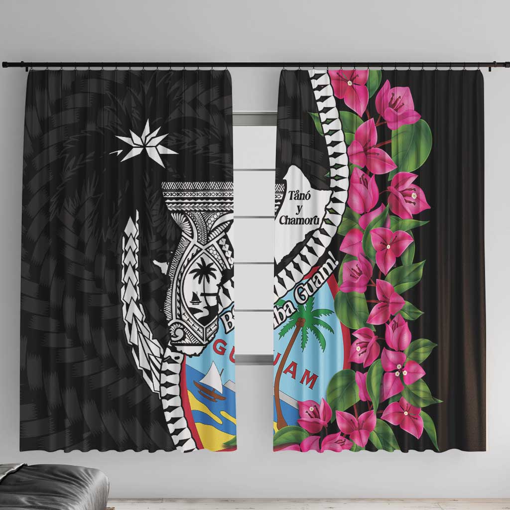 Biba Guam Liberation Day Window Curtain Tano y Chamoru Latte Stone Black