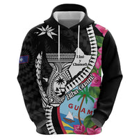 Biba Guam Liberation Day Zip Hoodie Tano y Chamoru Latte Stone Black