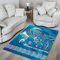 Kuri Dog Waka New Zealand Matariki Area Rug Ocean Sharks Maori Tattoo