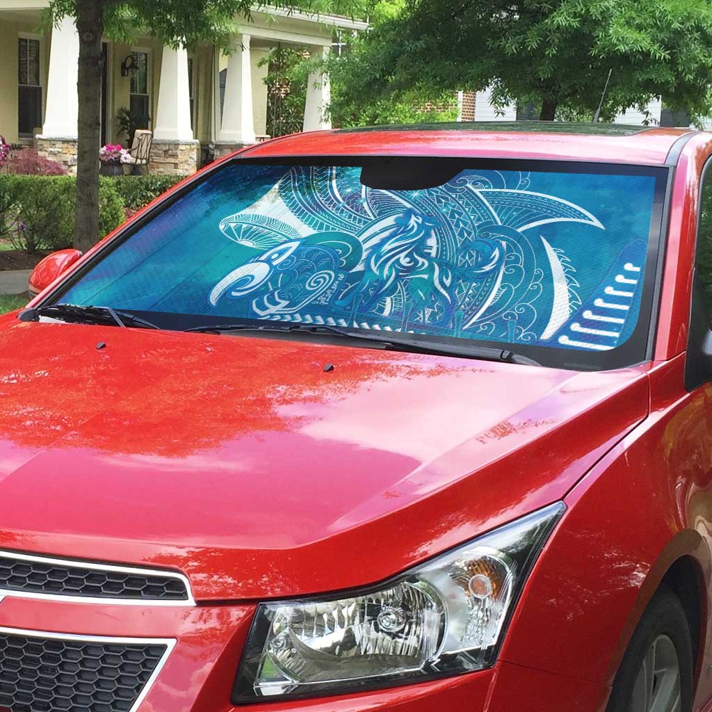 Kuri Dog Waka New Zealand Matariki Auto Sun Shade Ocean Sharks Maori Tattoo LT14 - Polynesian Pride