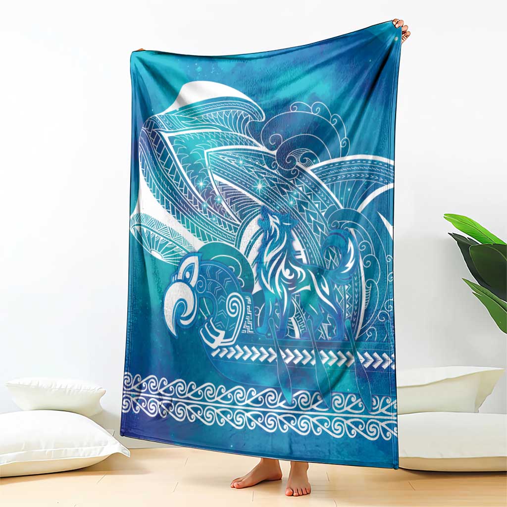 Kuri Dog Waka New Zealand Matariki Blanket Ocean Sharks Maori Tattoo LT14 - Polynesian Pride