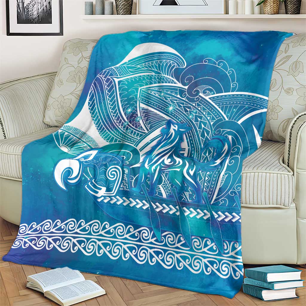 Kuri Dog Waka New Zealand Matariki Blanket Ocean Sharks Maori Tattoo LT14 - Polynesian Pride