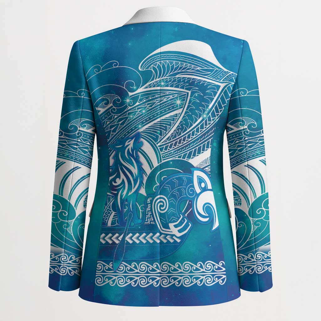 Kuri Dog Waka New Zealand Matariki Blazer Ocean Sharks Maori Tattoo LT14 - Polynesian Pride