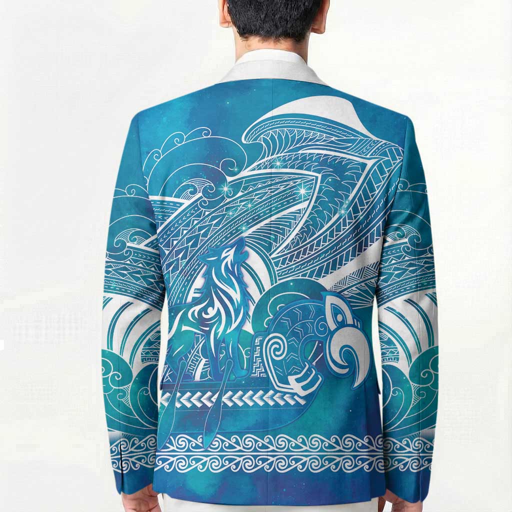 Kuri Dog Waka New Zealand Matariki Blazer Ocean Sharks Maori Tattoo LT14 - Polynesian Pride
