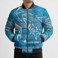 Kuri Dog Waka New Zealand Matariki Bomber Puffer Jacket Ocean Sharks Maori Tattoo LT14 - Polynesian Pride