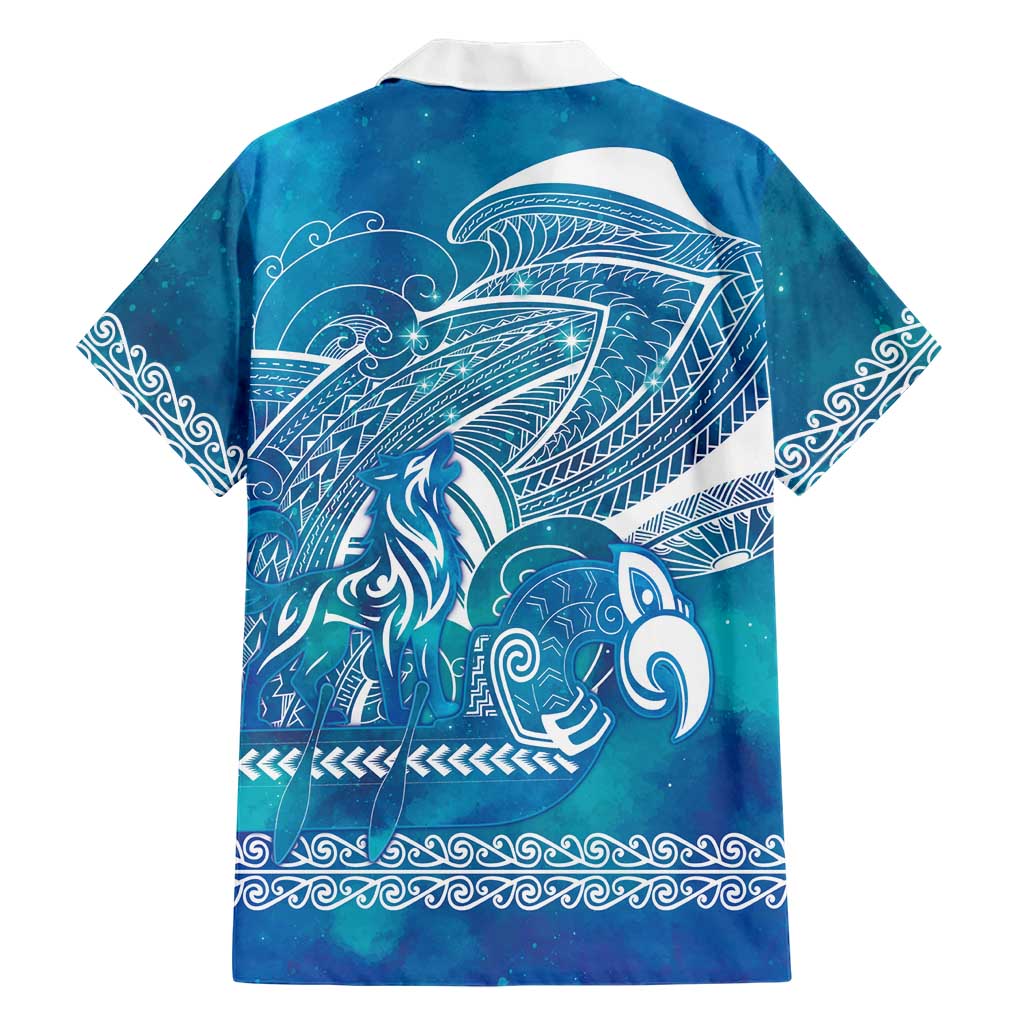 Kuri Dog Waka New Zealand Matariki Family Matching Off Shoulder Maxi Dress and Hawaiian Shirt Ocean Sharks Maori Tattoo LT14 - Polynesian Pride