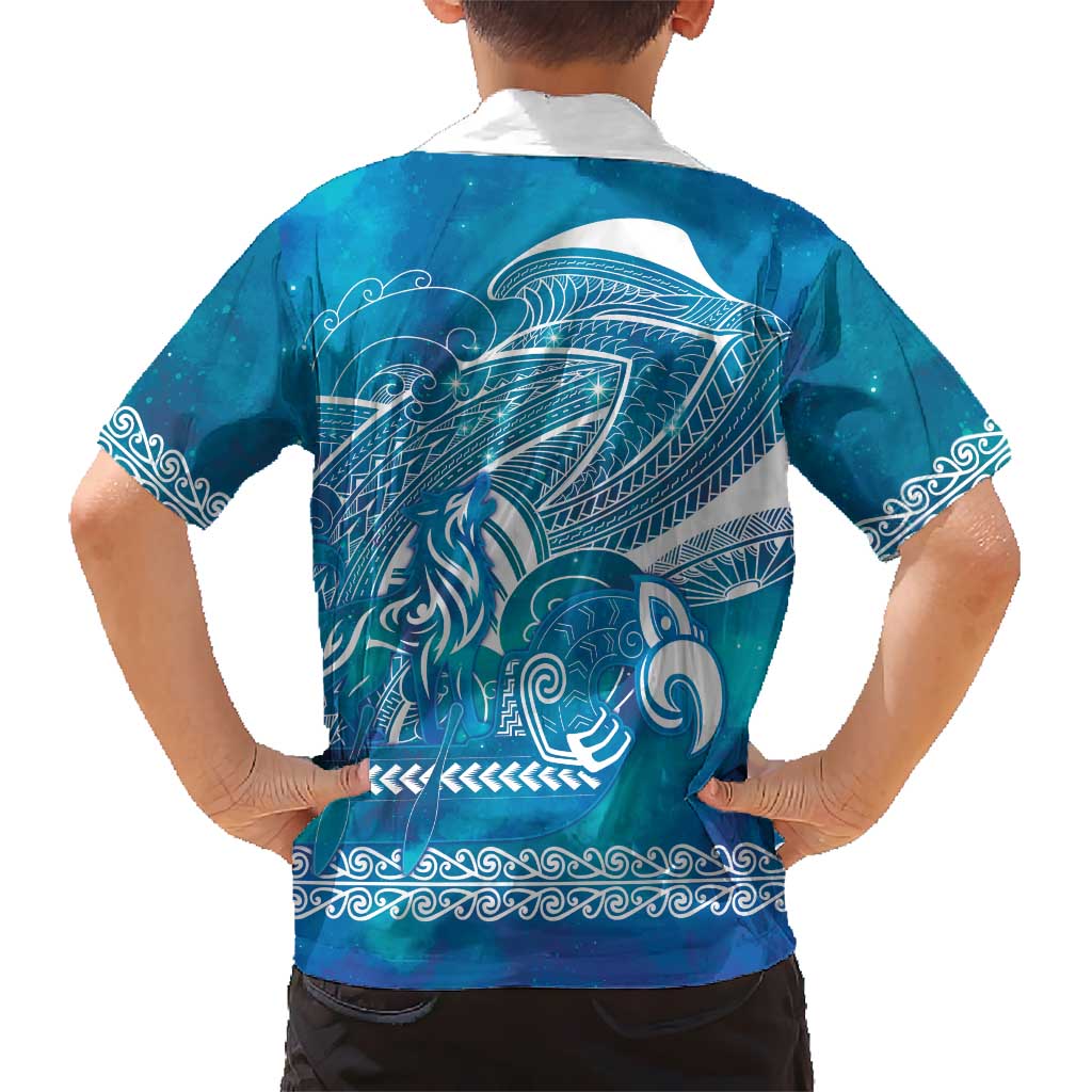 Kuri Dog Waka New Zealand Matariki Family Matching Puletasi and Hawaiian Shirt Ocean Sharks Maori Tattoo LT14 - Polynesian Pride