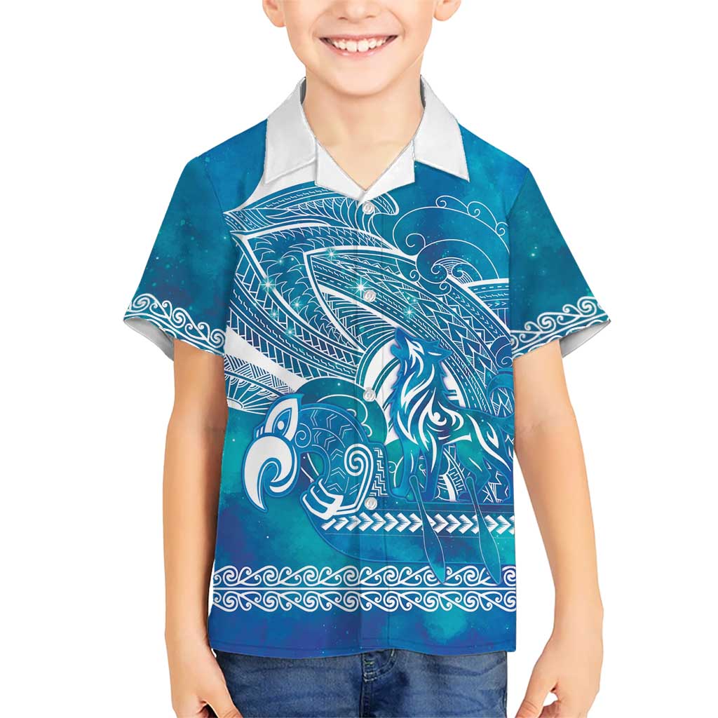 Kuri Dog Waka New Zealand Matariki Hawaiian Shirt Ocean Sharks Maori Tattoo