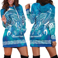 Kuri Dog Waka New Zealand Matariki Hoodie Dress Ocean Sharks Maori Tattoo LT14 - Polynesian Pride