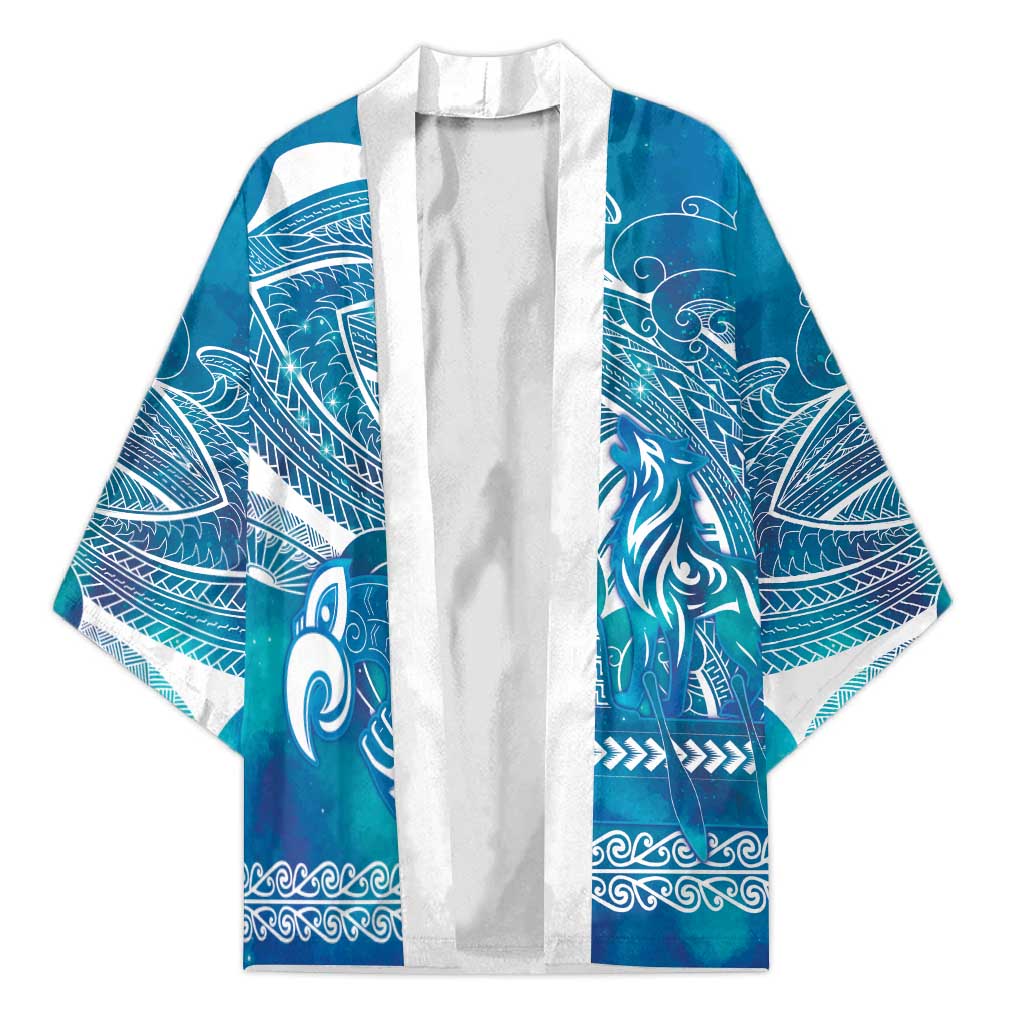 Kuri Dog Waka New Zealand Matariki Kimono Ocean Sharks Maori Tattoo