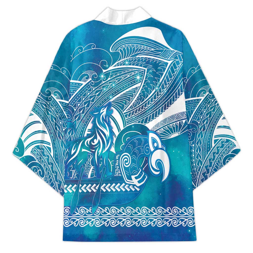 Kuri Dog Waka New Zealand Matariki Kimono Ocean Sharks Maori Tattoo LT14 - Polynesian Pride
