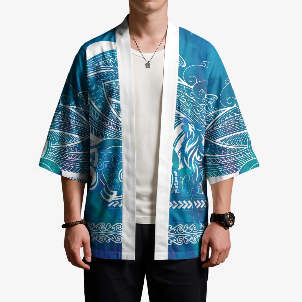 Kuri Dog Waka New Zealand Matariki Kimono Ocean Sharks Maori Tattoo LT14 - Polynesian Pride