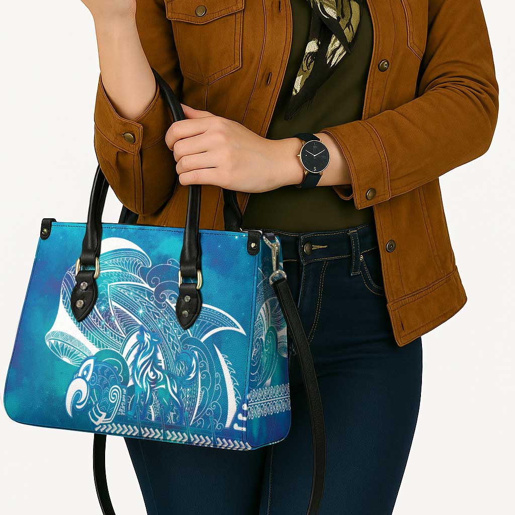 Kuri Dog Waka New Zealand Matariki Leather Bag Ocean Sharks Maori Tattoo LT14 - Polynesian Pride