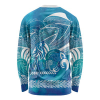 Kuri Dog Waka New Zealand Matariki Long Sleeve Shirt Ocean Sharks Maori Tattoo