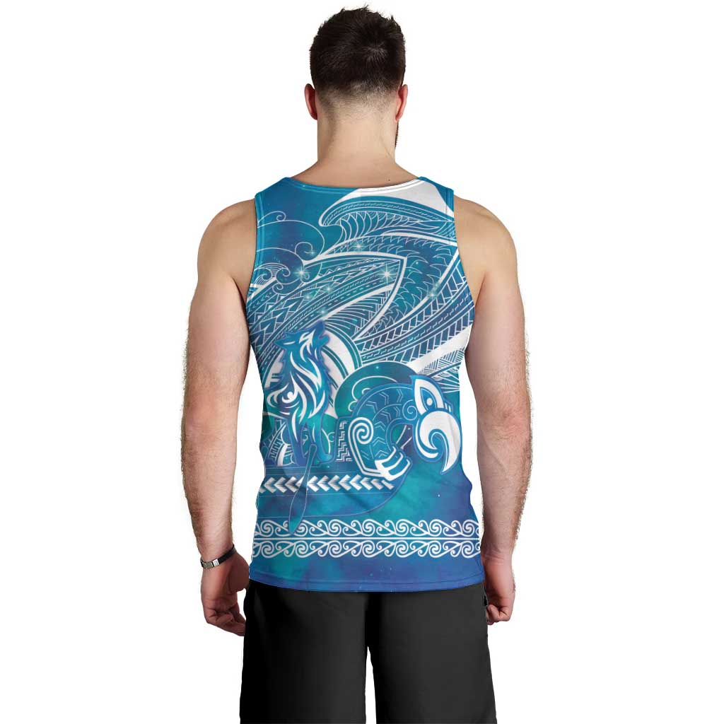 Kuri Dog Waka New Zealand Matariki Men Tank Top Ocean Sharks Maori Tattoo