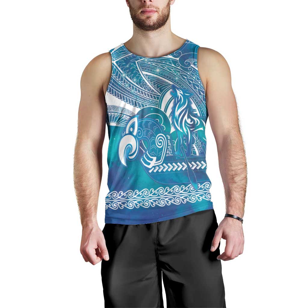 Kuri Dog Waka New Zealand Matariki Men Tank Top Ocean Sharks Maori Tattoo
