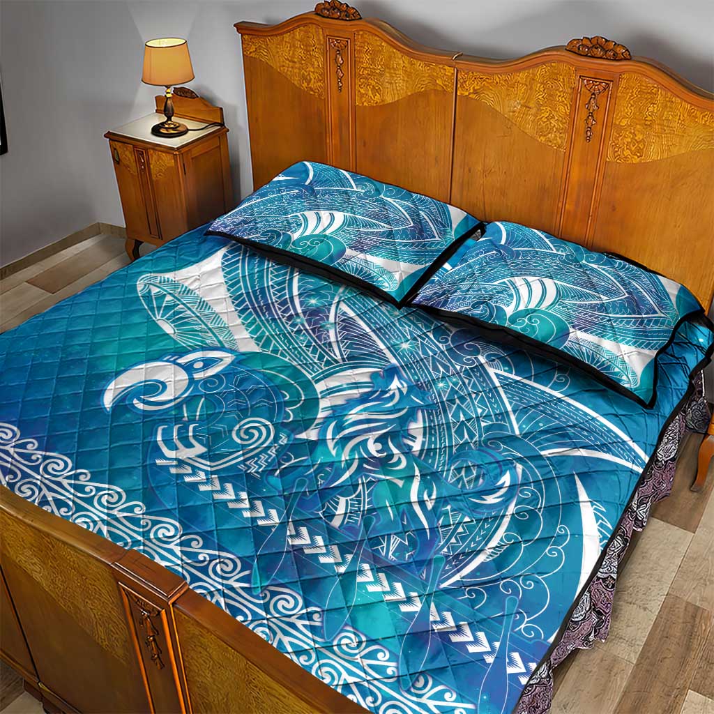 Kuri Dog Waka New Zealand Matariki Quilt Bed Set Ocean Sharks Maori Tattoo LT14 - Polynesian Pride