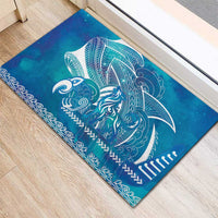 Kuri Dog Waka New Zealand Matariki Rubber Doormat Ocean Sharks Maori Tattoo LT14 - Polynesian Pride