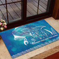 Kuri Dog Waka New Zealand Matariki Rubber Doormat Ocean Sharks Maori Tattoo LT14 - Polynesian Pride
