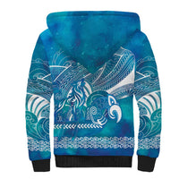 Kuri Dog Waka New Zealand Matariki Sherpa Hoodie Ocean Sharks Maori Tattoo LT14 - Polynesian Pride
