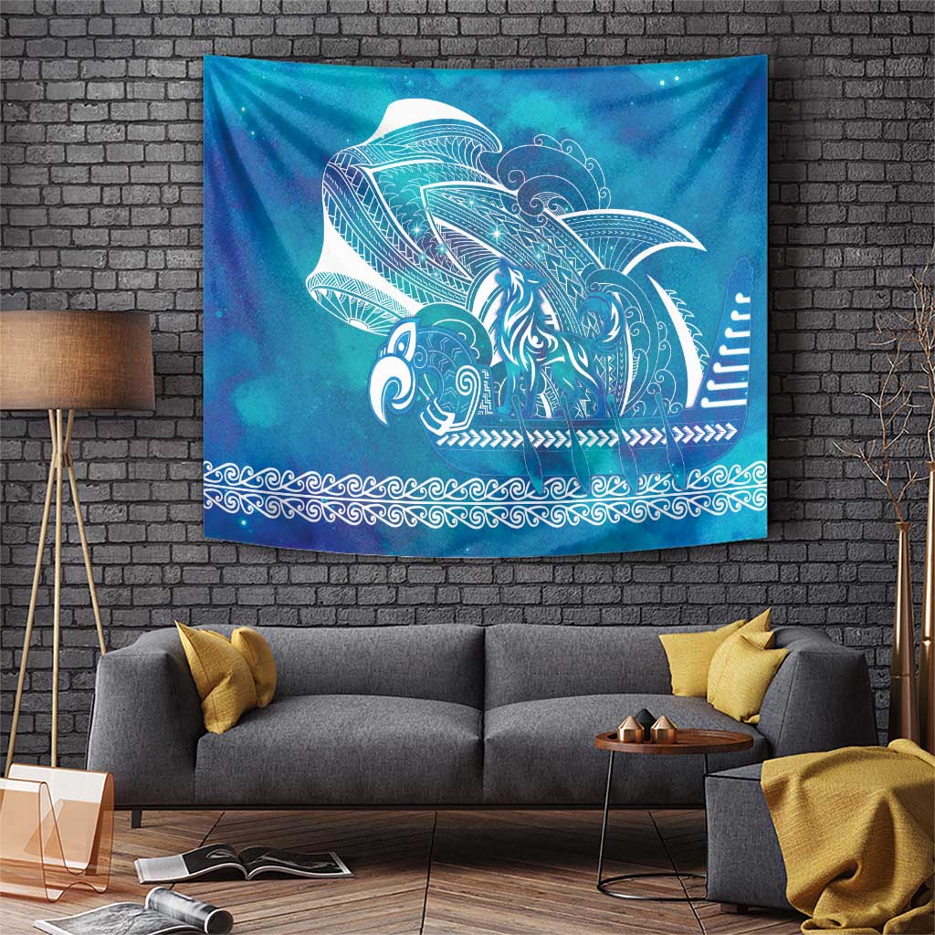 Kuri Dog Waka New Zealand Matariki Tapestry Ocean Sharks Maori Tattoo LT14 Blue - Polynesian Pride