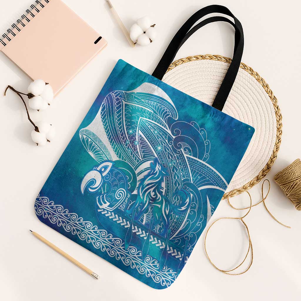Kuri Dog Waka New Zealand Matariki Tote Bag Ocean Sharks Maori Tattoo