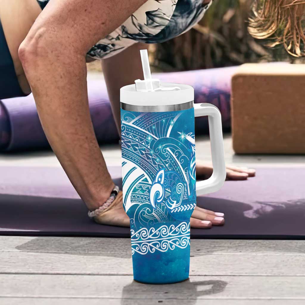 Kuri Dog Waka New Zealand Matariki Tumbler With Handle Ocean Sharks Maori Tattoo