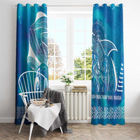 Kuri Dog Waka New Zealand Matariki Window Curtain Ocean Sharks Maori Tattoo LT14 - Polynesian Pride