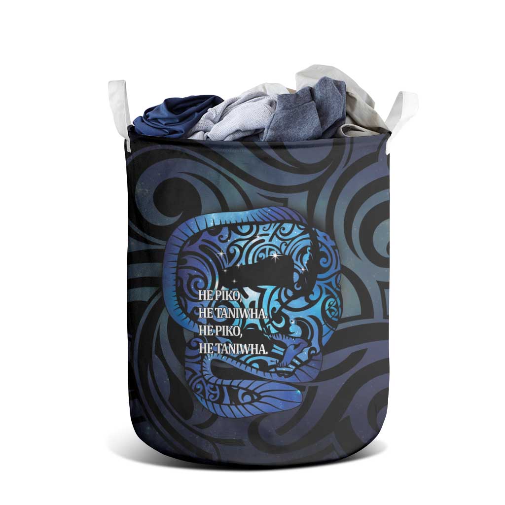 Tuna Eel New Zealand Matariki Laundry Basket He Piko He Taniwha Maori Pattern