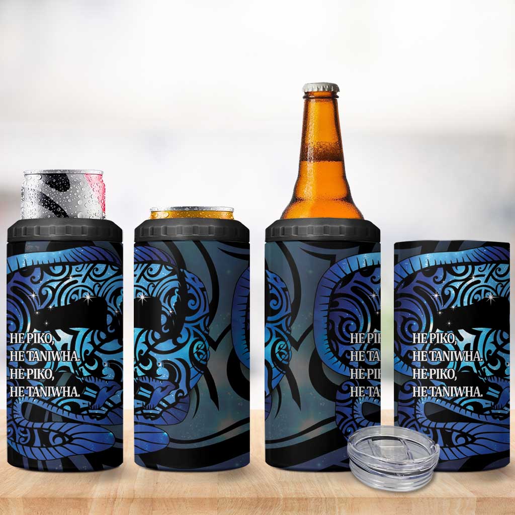 Tuna Eel New Zealand Matariki 4 in 1 Can Cooler Tumbler He Piko He Taniwha Maori Pattern LT14 - Polynesian Pride