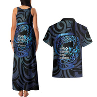 Tuna Eel New Zealand Matariki Couples Matching Tank Maxi Dress and Hawaiian Shirt He Piko He Taniwha Maori Pattern LT14 - Polynesian Pride