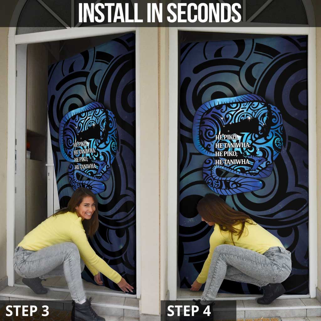 Tuna Eel New Zealand Matariki Door Cover He Piko He Taniwha Maori Pattern