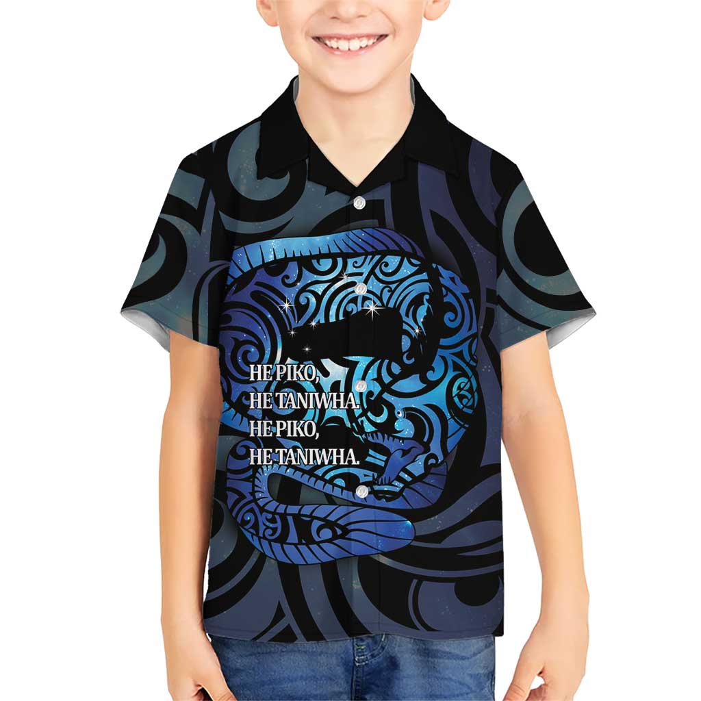 Tuna Eel New Zealand Matariki Family Matching Off The Shoulder Long Sleeve Dress and Hawaiian Shirt He Piko He Taniwha Maori Pattern LT14 Son's Shirt Purple - Polynesian Pride